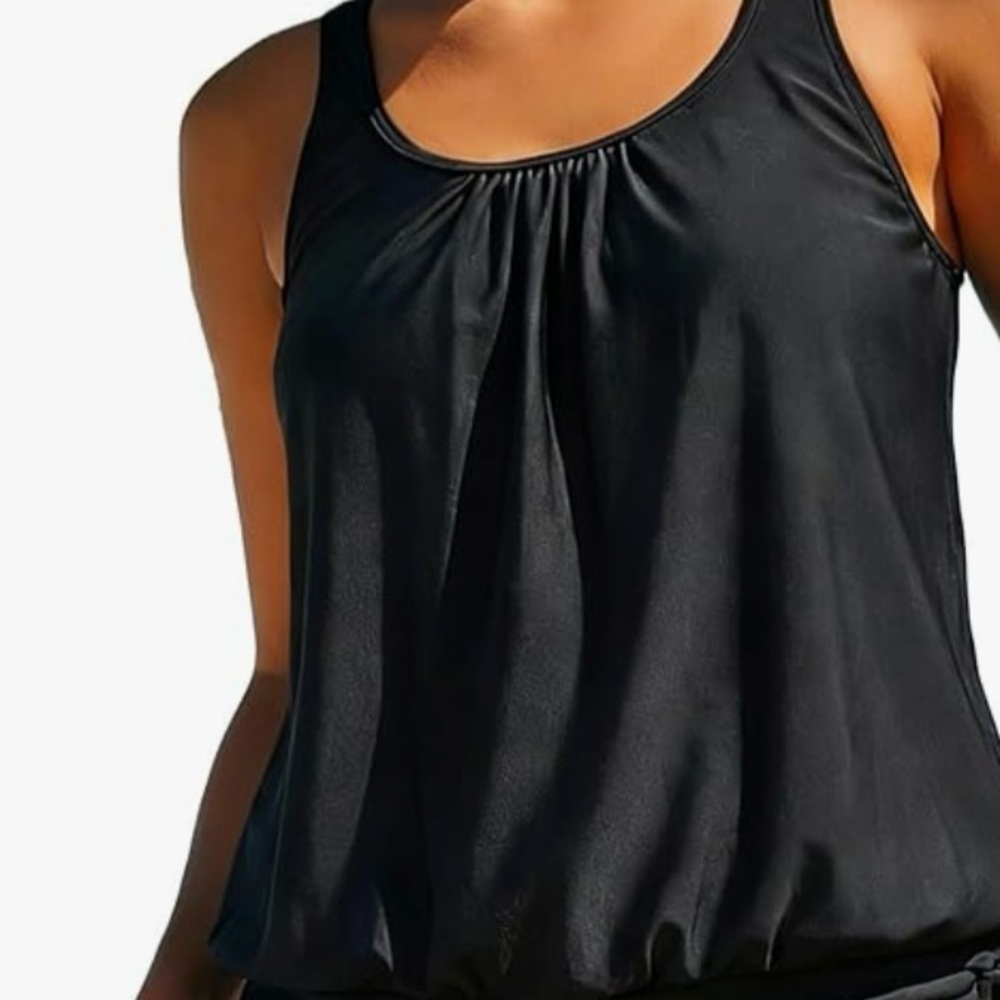 Black Women’s Swimsuit top - Classic Scoop Neck